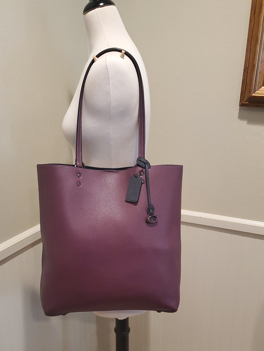 Like NEW Coach Plaza Tote In Boysenberry - Picture 2 of 14